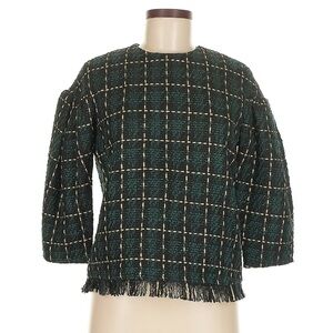 Raoul Green and Gold Evening Tweed Top